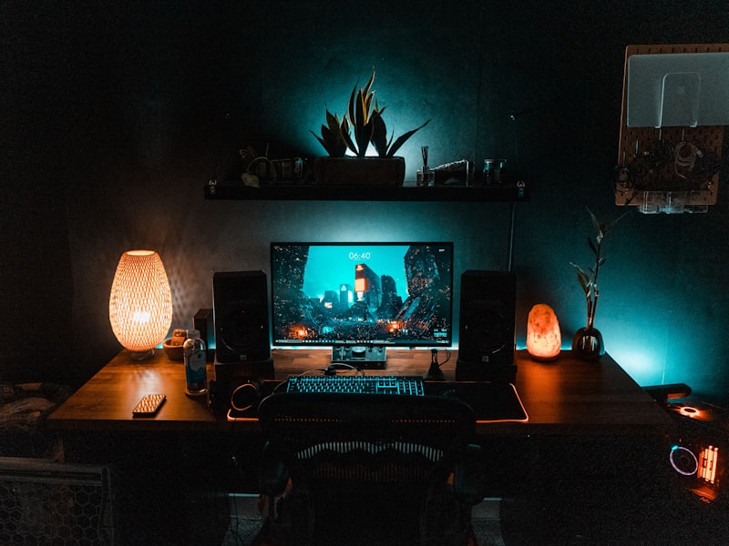 Review desk with controller and notes